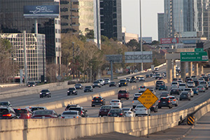 Freeway road streets with traffic