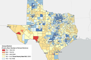 Colored Texas map