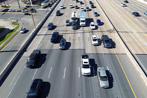 Traffic on a Texas Highway.